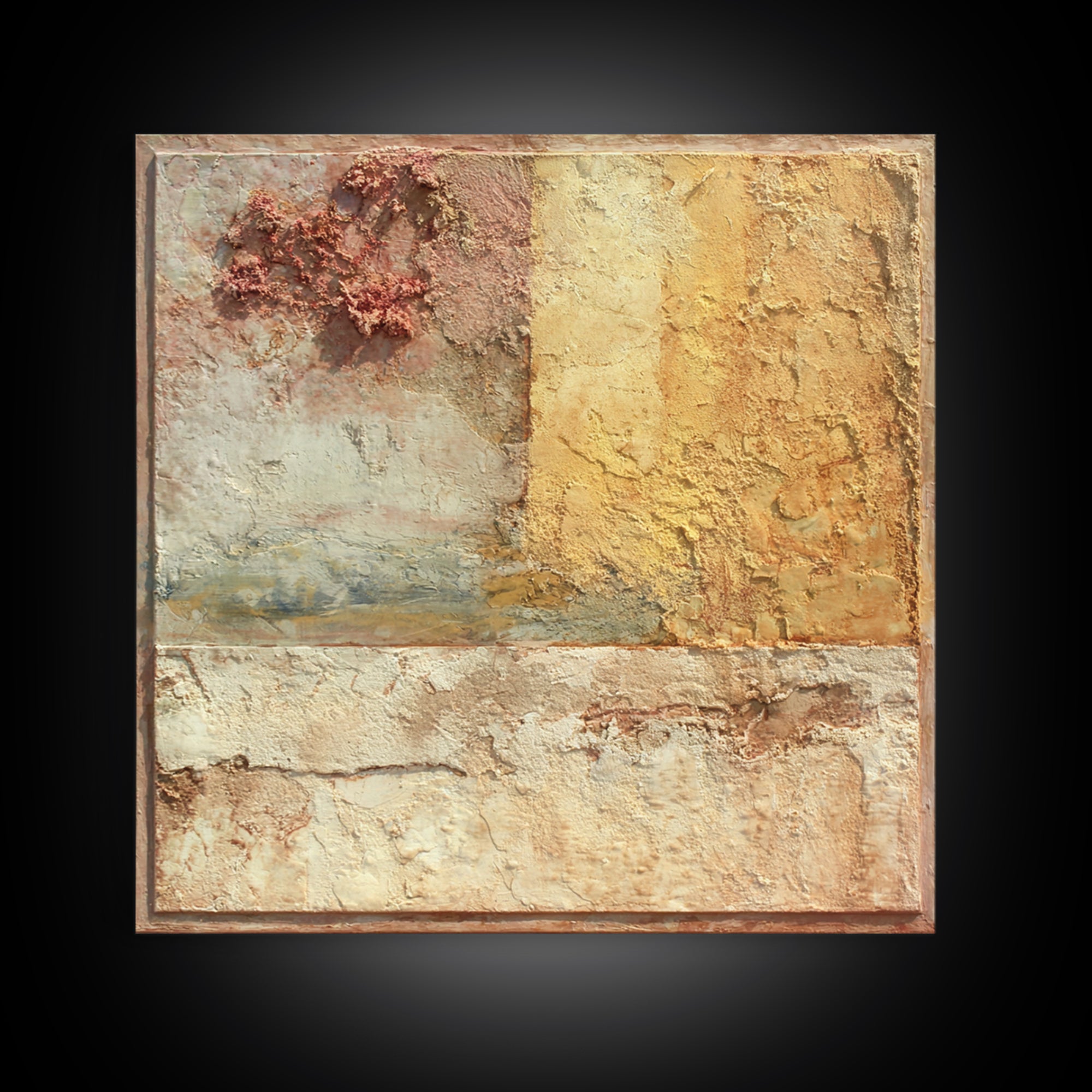 Earth Tone Mountain and River Abstraction Canvas Print, Boho Art, Modern Decor, Living Room Decor, Fine Art, Bohemian, BOH-1x1-59