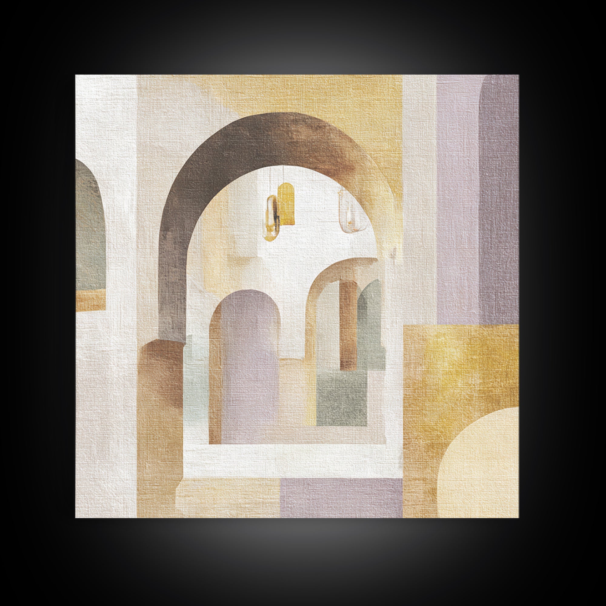 Neutral Rainbow Arches Canvas Print, Boho Art, Art Print, Living Room Decor, Fine Art, Bohemian, Digital Print, Printable Art, BOH-1x1-99