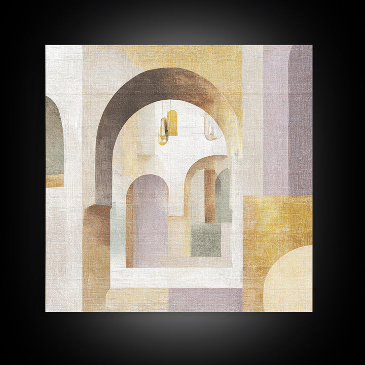 Neutral Rainbow Arches Canvas Print, Boho Art, Art Print, Living Room Decor, Fine Art, Bohemian, Digital Print, Printable Art, BOH-1x1-99