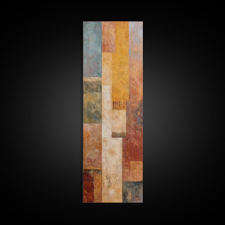 Desert Sun with Cactus and Warm Clay Canvas Print, Boho Art, Art Print, Living Room Decor, Oil Painting, Bohemian, BOH-1x3-13