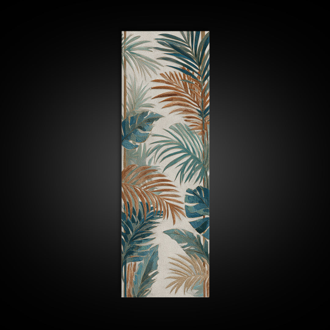 Terracotta Palm Leaves Canvas Print, Boho Art, Printable Wall Art, Living Room Decor, Fine Art, Bohemian, Abstract Wall Art, BOH-1x3-17