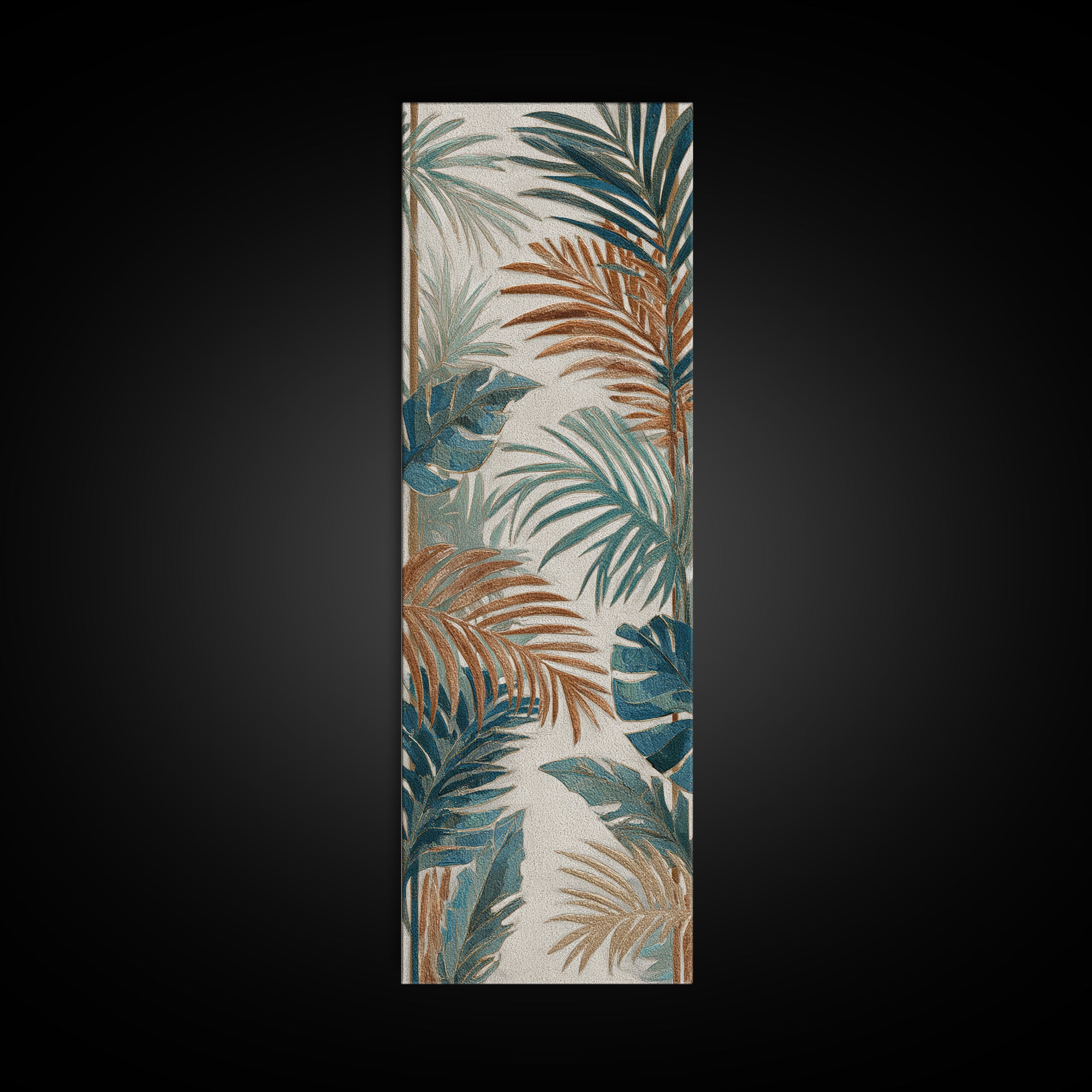 Terracotta Palm Leaves Canvas Print, Boho Art, Printable Wall Art, Living Room Decor, Fine Art, Bohemian, Abstract Wall Art, BOH-1x3-17