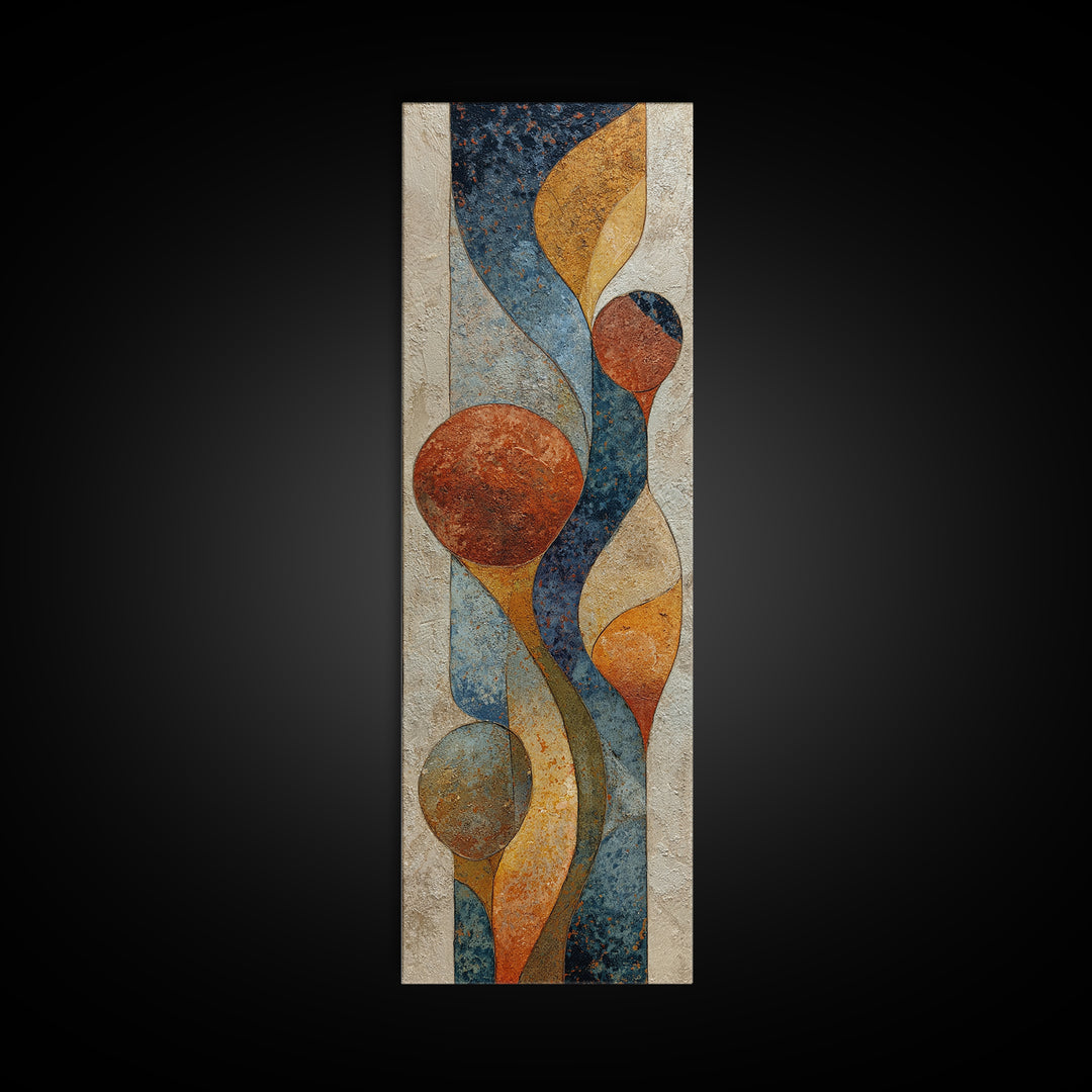 Abstract Clay Shapes Canvas Print, Boho Art, Art Deco, Living Room Decor, Abstract Art, Bohemian, Modern Wall Art, Boho Decor, BOH-1x3-28