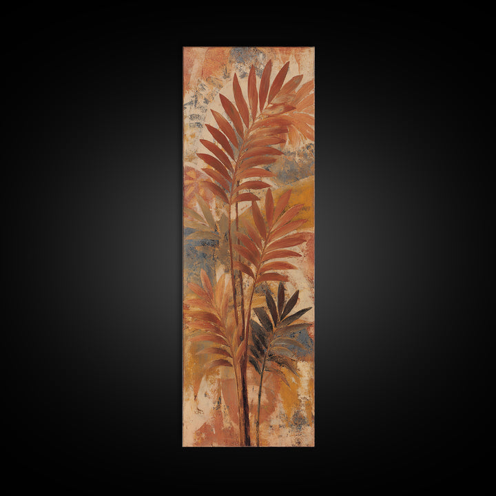 Terracotta Palm Leaves Canvas Print, Boho Art, Neutral Decor, Living Room Decor, Fine Art, Bohemian, Wall Decor, Prints, BOH-1x3-41