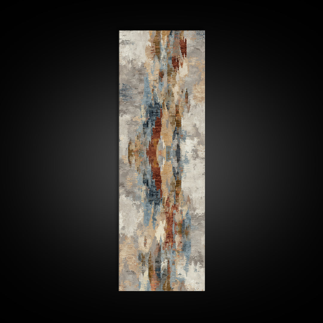 Tribal Neutral Pattern Framed Canvas Print, Boho Art, Textured Painting, Living Room Decor, Fine Art, Bohemian, BOH-1x3-50