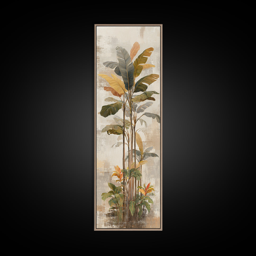 Terracotta Palm Leaves Canvas Print, Boho Art, Art Deco, Living Room Decor, Fine Art, Bohemian, Modern Wall Art, Boho Decor, BOH-1x3-65