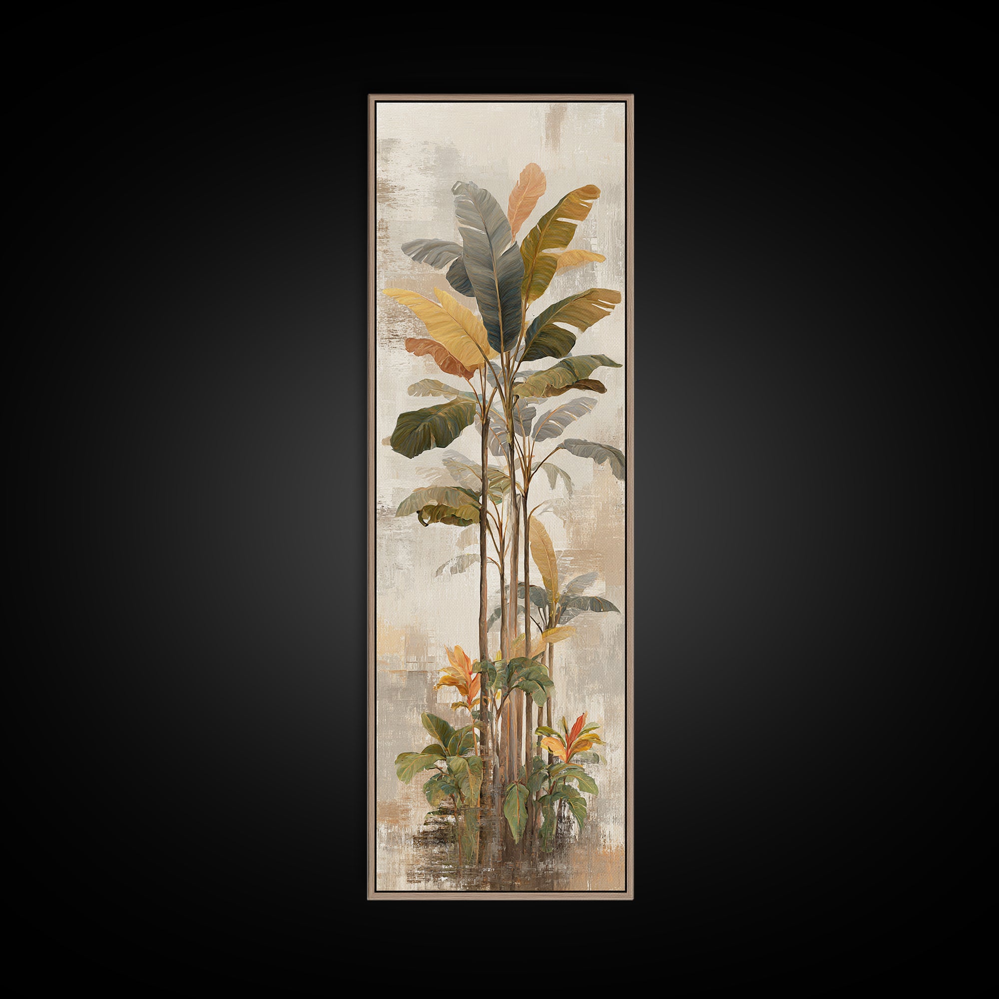 Terracotta Palm Leaves Canvas Print, Boho Art, Art Deco, Living Room Decor, Fine Art, Bohemian, Modern Wall Art, Boho Decor, BOH-1x3-65