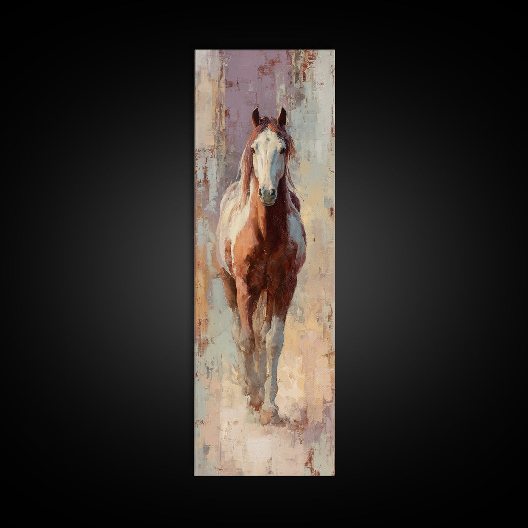 Wild Horse in Dusty Golden Light Canvas Print, Boho Art, Wall Print, Living Room Decor, Fine Art, Bohemian, Minimalist Decor, BOH-1x3-68