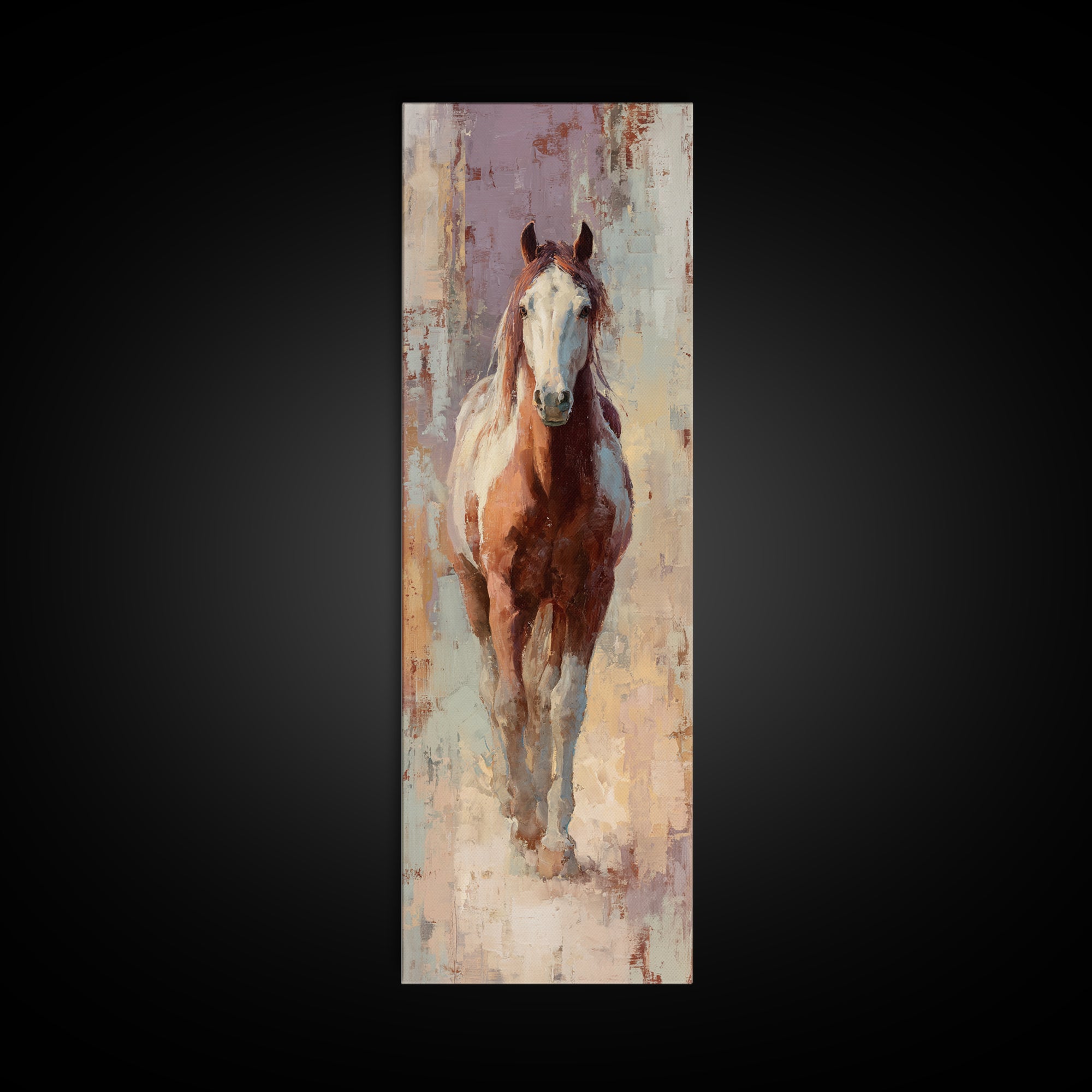 Wild Horse in Dusty Golden Light Canvas Print, Boho Art, Wall Print, Living Room Decor, Fine Art, Bohemian, Minimalist Decor, BOH-1x3-68