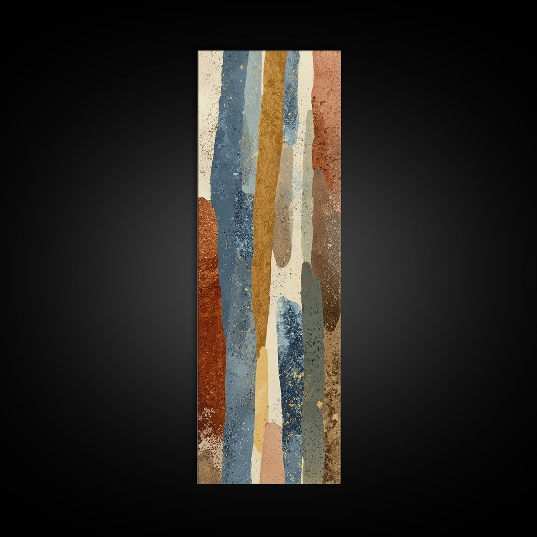 Abstract Clay Shapes Framed Canvas Print, Boho Art, Wall Art Set, Living Room Decor, Fine Art, Bohemian, Home Decor, Wall Decor, BOH-1x3-76