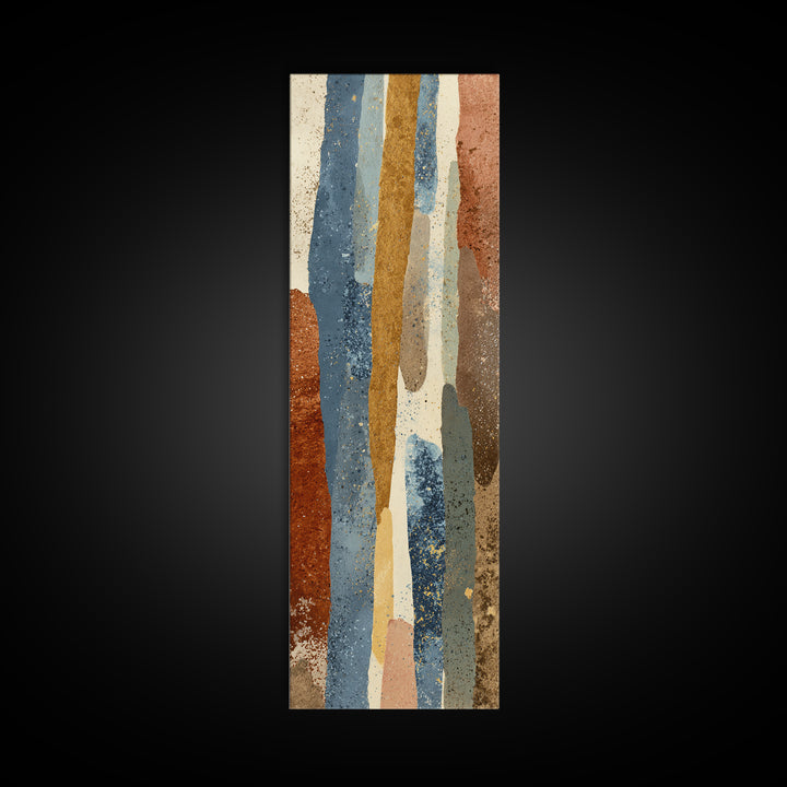 Abstract Clay Shapes Framed Canvas Print, Boho Art, Wall Art Set, Living Room Decor, Fine Art, Bohemian, Home Decor, Wall Decor, BOH-1x3-76