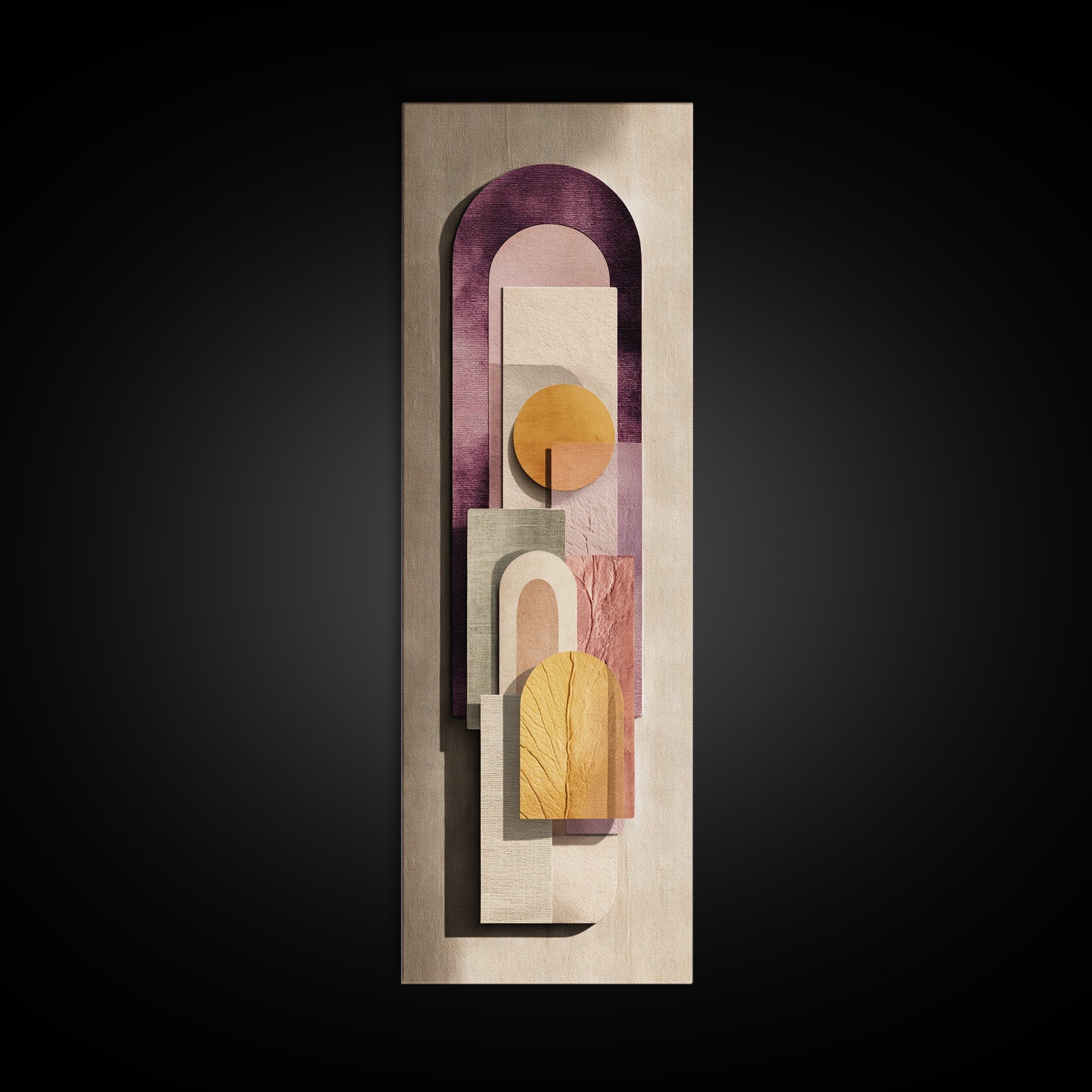 Neutral Rainbow Arches Framed Canvas Print, Boho Art, Wall Decor, Living Room Decor, Abstract Art, Bohemian, Art Nouveau, BOH-1x3-87