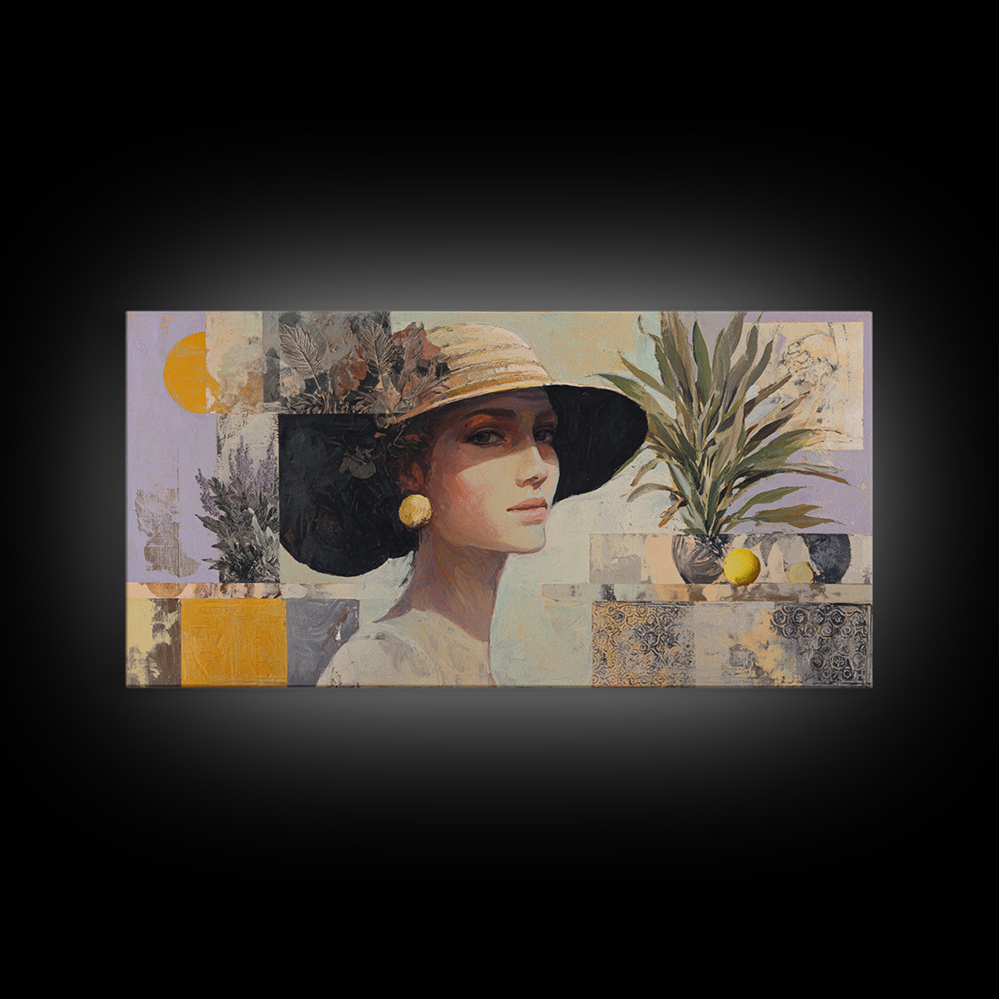Desert Woman Portrait Framed Canvas Print, Boho Art, Boho Wall Art, Living Room Decor, Fine Art, Bohemian, Statement Artwork, BOH-2x1-11