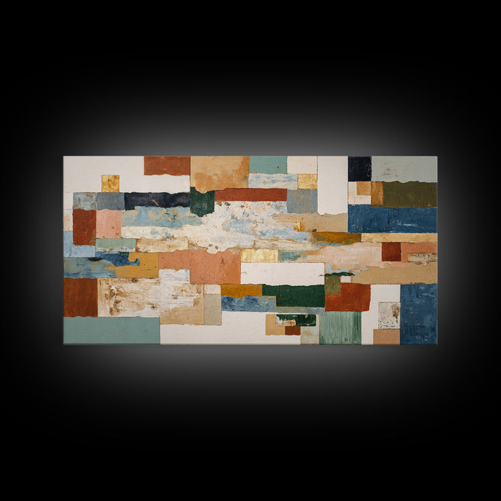 Organic Shape Collage Canvas Print, Boho Art, Minimalist Decor, Living Room Decor, Fine Art, Bohemian, Digital Wall Art, BOH-2x1-44