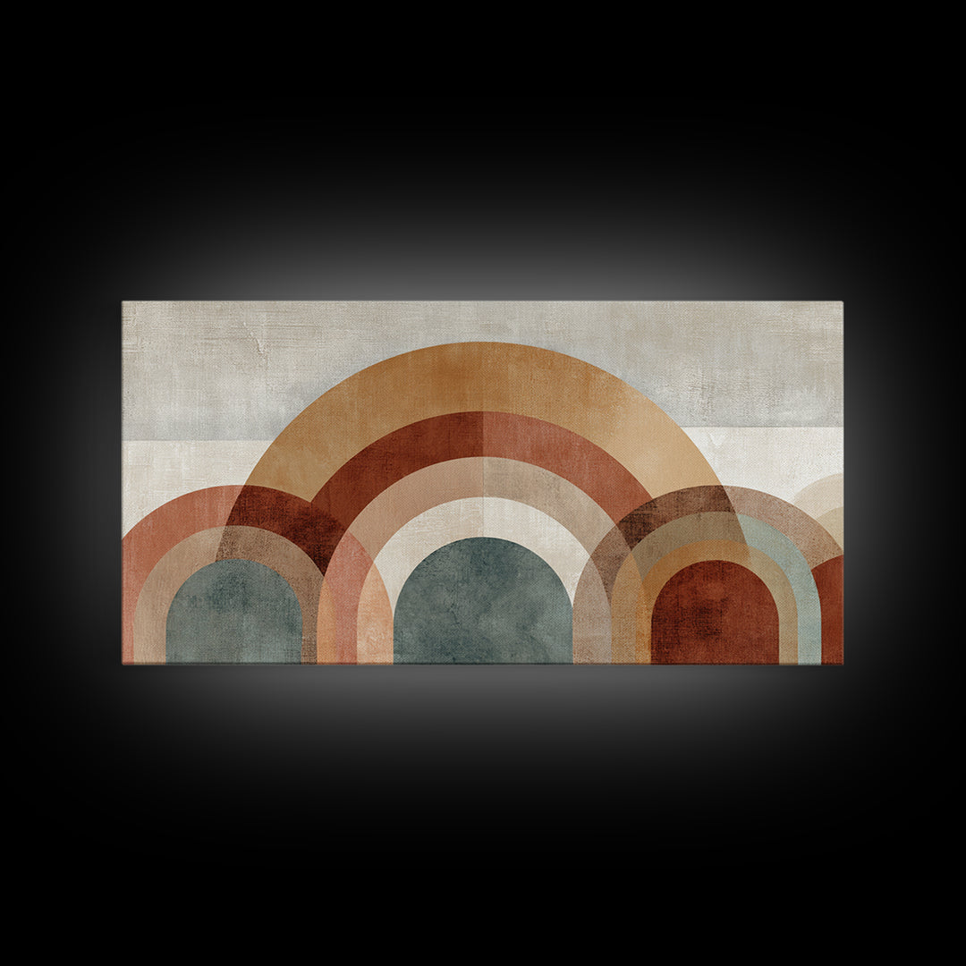 Neutral Rainbow Arches Canvas Print, Boho Art, Canvas Art, Living Room Decor, Abstract Art, Bohemian, Wall Art Set, BOH-2x1-47
