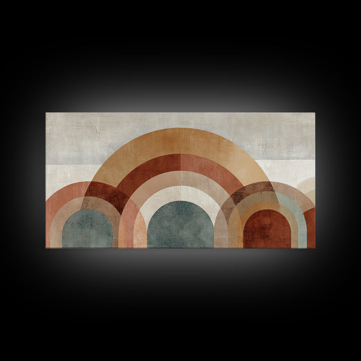 Neutral Rainbow Arches Canvas Print, Boho Art, Canvas Art, Living Room Decor, Abstract Art, Bohemian, Wall Art Set, BOH-2x1-47