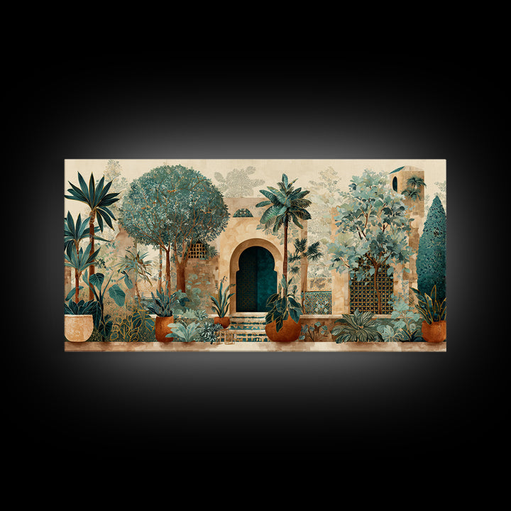 Hand Painted Moroccan Arch Canvas Print, Boho Art, Abstract Wall Art, Living Room Decor, Fine Art, Bohemian, Fine Art Print, BOH-2x1-63