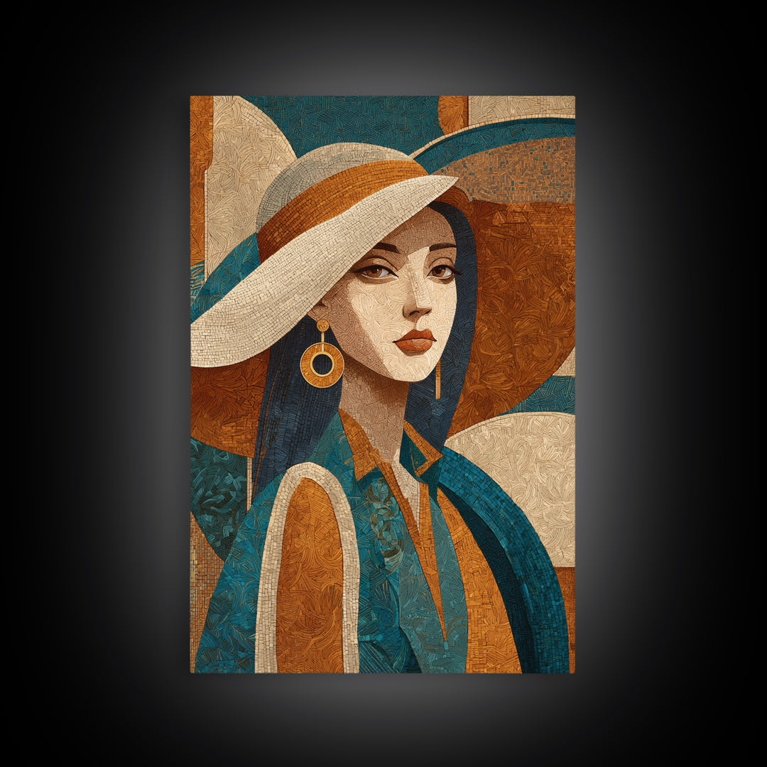 Desert Woman Portrait Canvas Print, Boho Art, Canvas Art, Living Room Decor, Fine Art, Bohemian, Wall Art Set, Gallery Decor, BOH-2x3-23