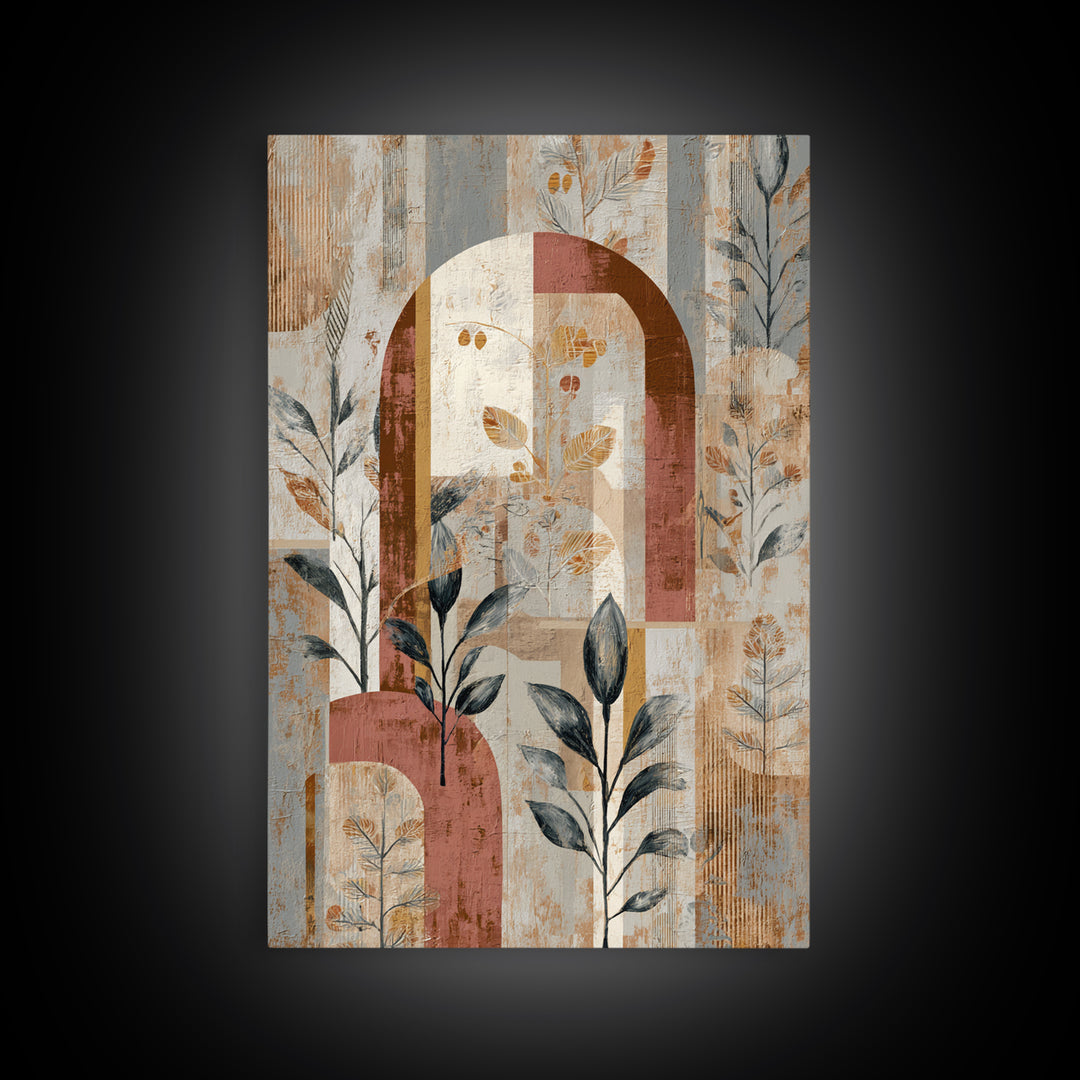 Neutral Rainbow Arches Canvas Print, Boho Art, Living Room Decor, Abstract Art, Bohemian, Modern Decor, Fine Art Print, BOH-2x3-35
