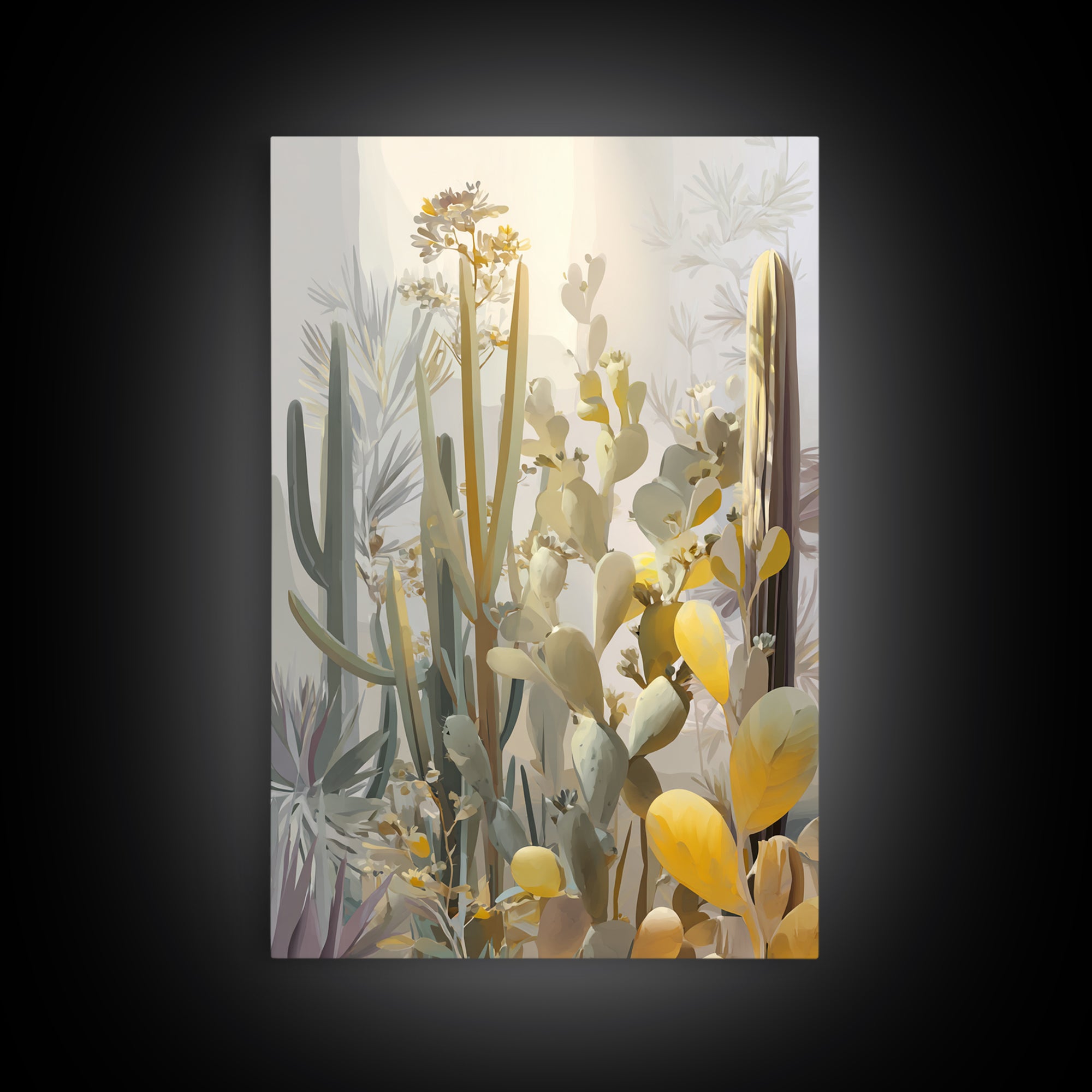 Desert Sun with Cactus and Warm Clay Canvas Print, Boho Art, Canvas Art, Living Room Decor, Fine Art, Bohemian, Wall Art Set, BOH-2x3-9