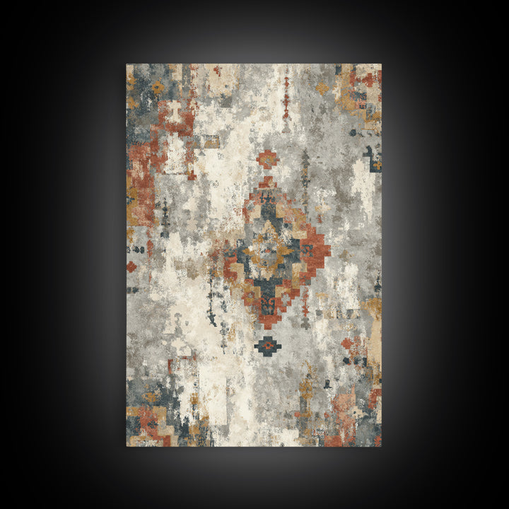 Tribal Neutral Pattern Framed Canvas Print, Boho Art, Printable Art, Living Room Decor, Fine Art, Bohemian, Neutral Decor, BOH-2x3-94