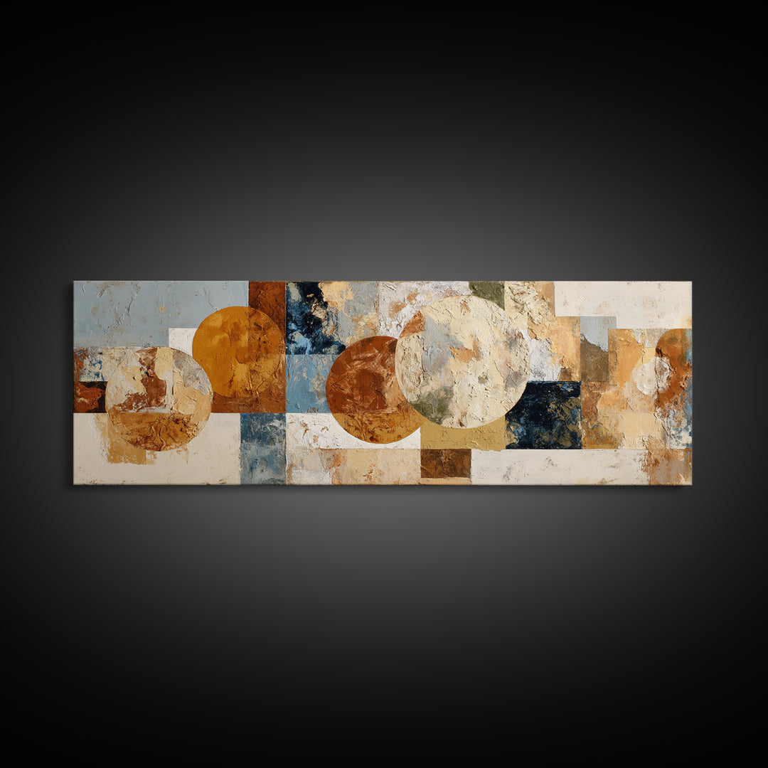 Organic Shape Collage Canvas Print, Boho Art, Modern Decor, Living Room Decor, Fine Art, Bohemian, Wall Decor, Prints, BOH-3x1-40
