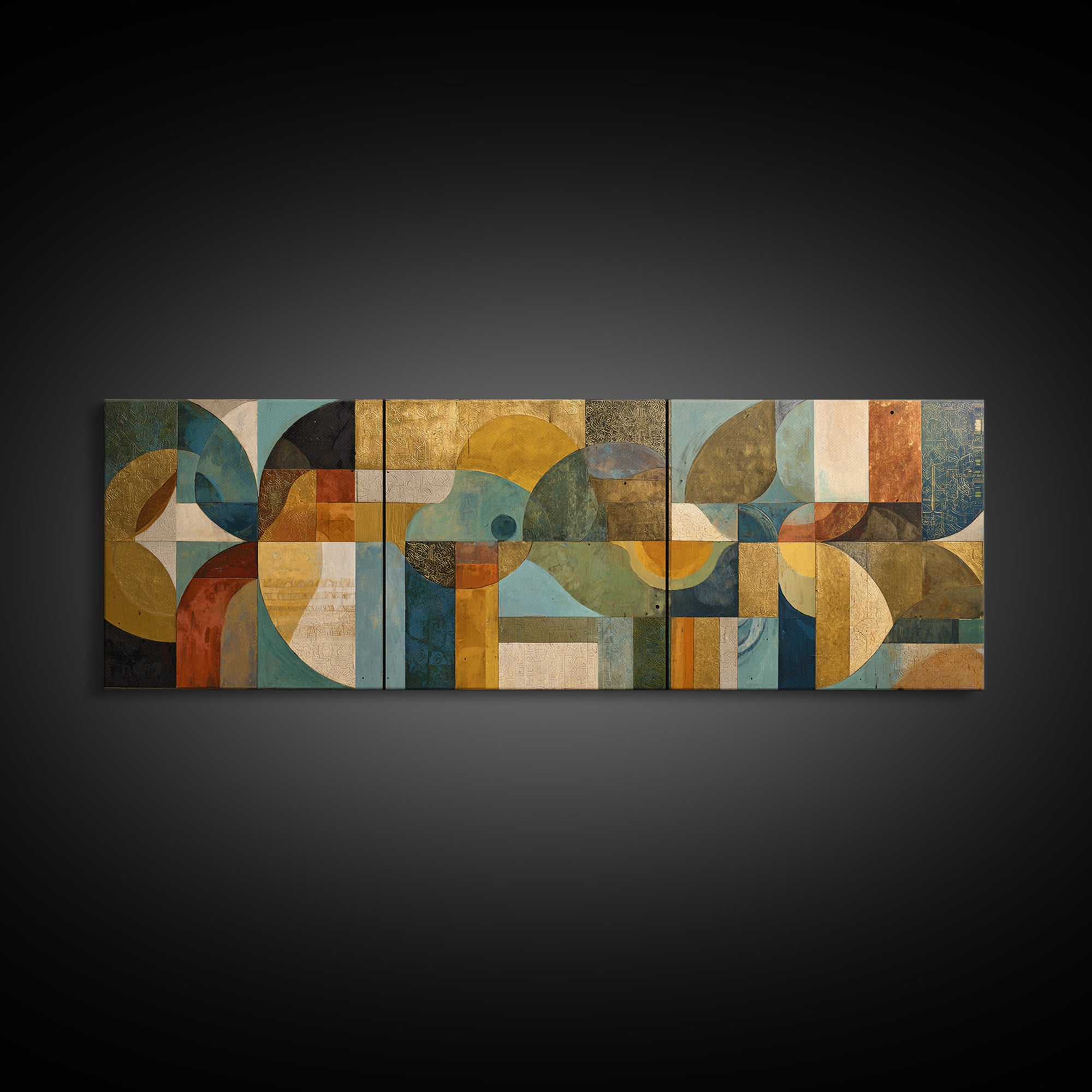 Organic Shape Collage Canvas Print, Boho Art, Art, Living Room Decor, Abstract Art, Bohemian, Wallart, Art Nouveau, Canvas Art, BOH-3x1-88