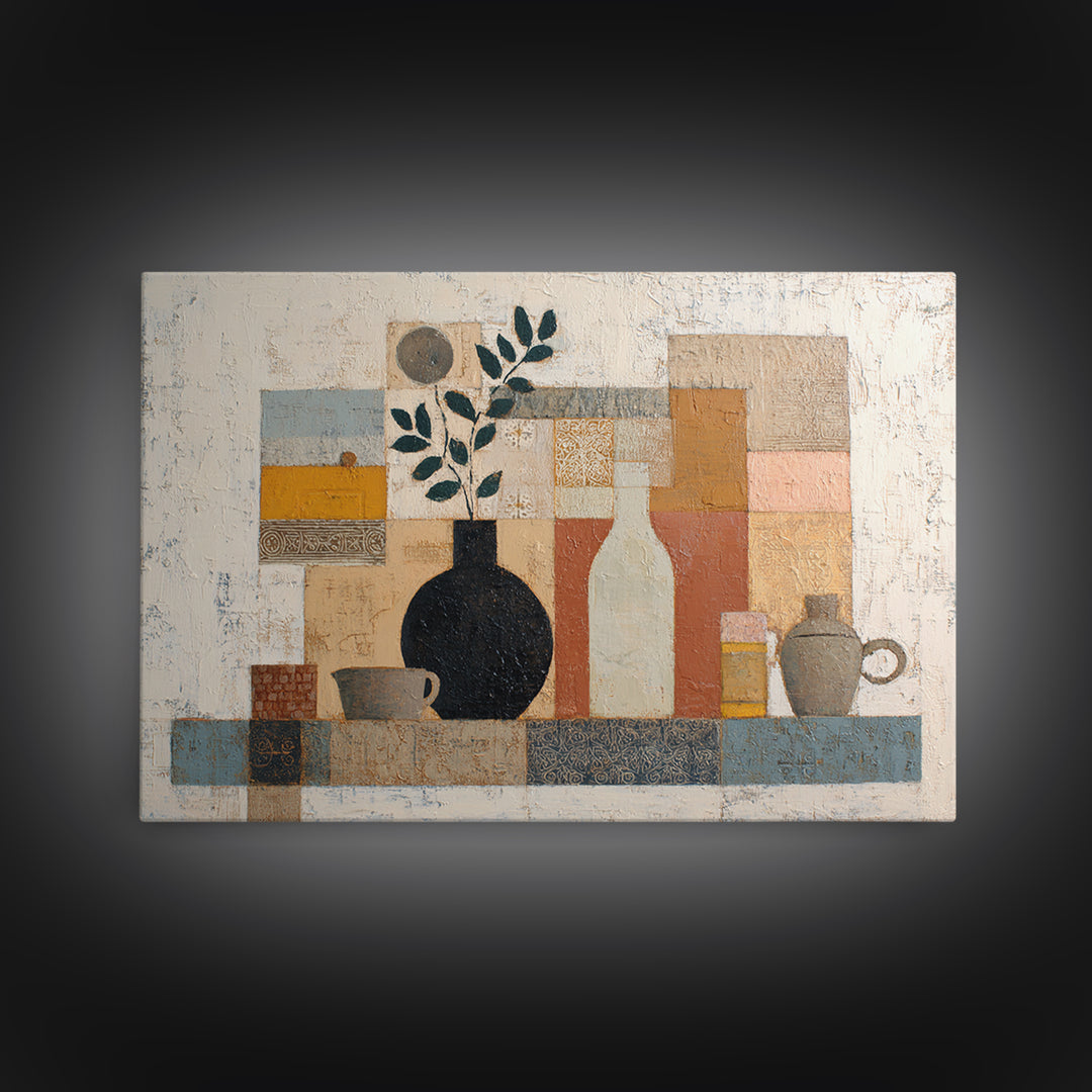 Minimal Black Line Figure Canvas Print, Boho Art, Artwork, Living Room Decor, Oil Painting, Bohemian, Boho Decor, BOH-3x2-88
