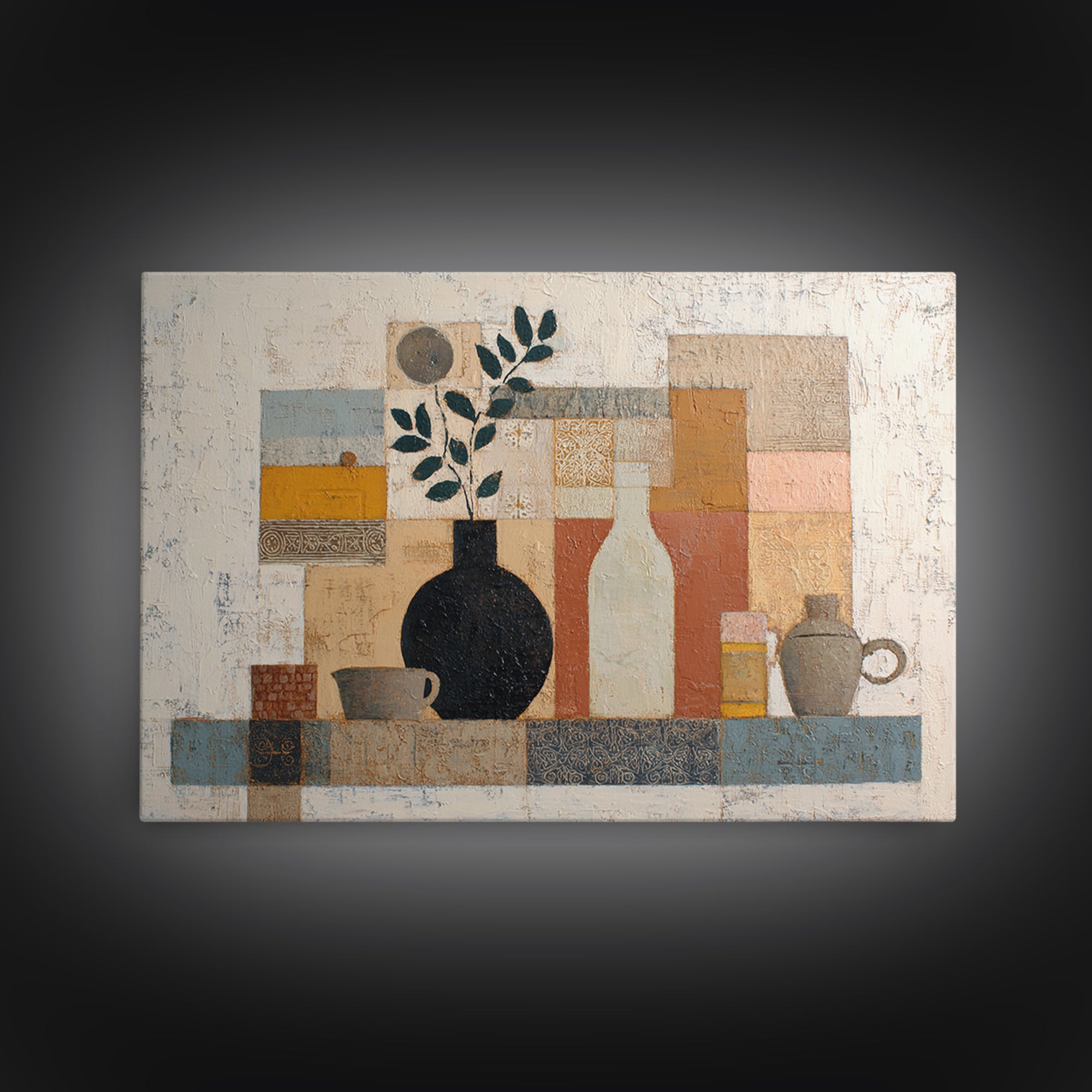 Minimal Black Line Figure Canvas Print, Boho Art, Artwork, Living Room Decor, Oil Painting, Bohemian, Boho Decor, BOH-3x2-88