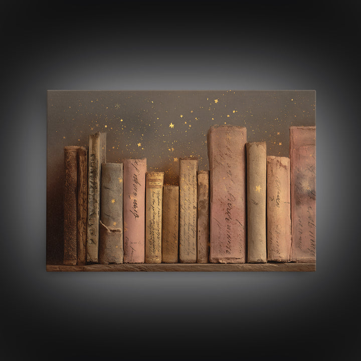 Moonlit Book with Tiny Stars Rising Canvas Print, Bookstore Art, Wall Decor, Bookstore Decor, Fine Art, Literary, Home Decor, BOO-3x2-68