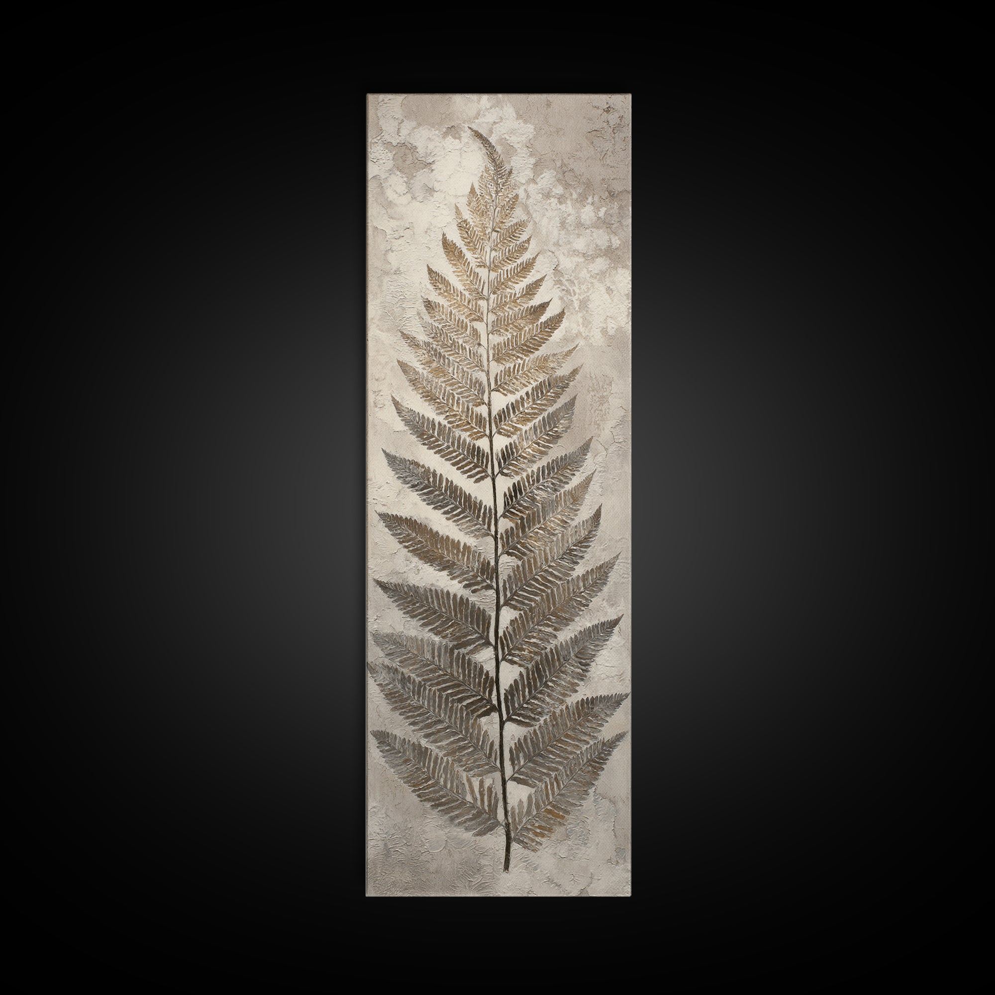 Fern Shadow Pattern on Plaster Surface Canvas Print, Botanical Art, Abstract Art, Living Room Decor, Fine Art, Botanic, BOT-1x3-11