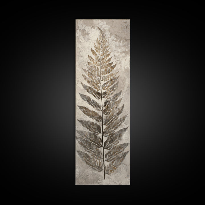 Fern Shadow Pattern on Plaster Surface Canvas Print, Botanical Art, Abstract Art, Living Room Decor, Fine Art, Botanic, BOT-1x3-11