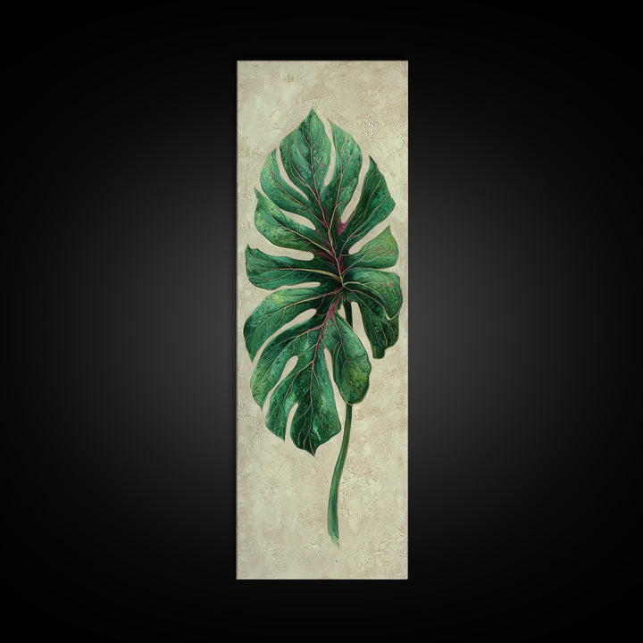 Oversized Monstera Leaf Canvas Print, Botanical Art, Gallery Decor, Living Room Decor, Fine Art, Botanic, Wall Art, Home Decor, BOT-1x3-14