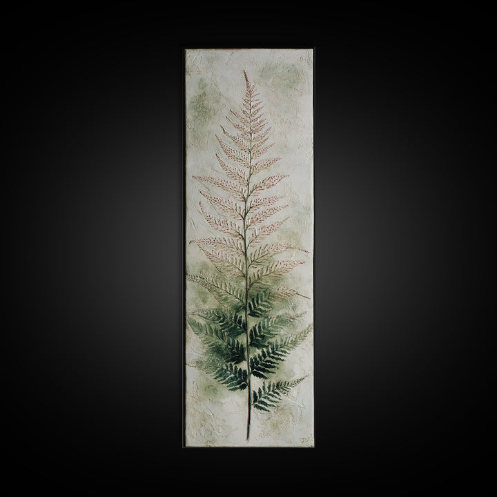 Fern Shadow Pattern on Plaster Surface Canvas Print, Botanical Art, Home Gift, Living Room Decor, Botanic, Boho Wall Art, BOT-1x3-35