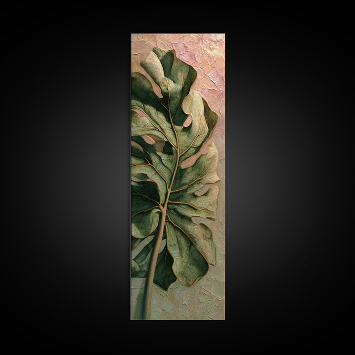 Oversized Monstera Leaf Canvas Print, Botanical Art, Gallery Decor, Living Room Decor, Fine Art, Botanic, Wall Art, Home Decor, BOT-1x3-38
