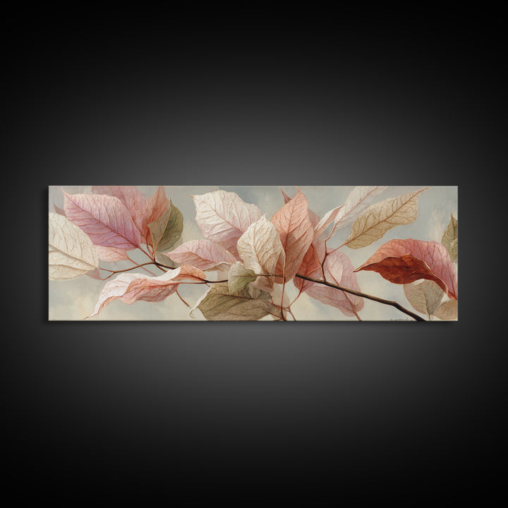 Autumn Leaves Specimen Collection Framed Canvas Print, Botanical Art, Print, Living Room Decor, Watercolor Art, Botanic, BOT-3x1-84