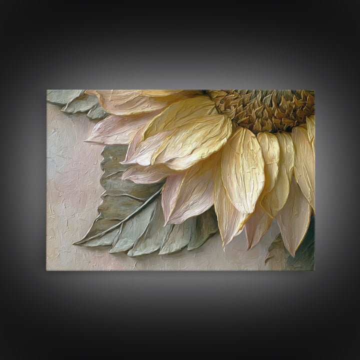 Sunflower Head Closeup Canvas Print, Botanical Art, Living Room Wall Art, Living Room Decor, Fine Art, Botanic, BOT-3x2-44