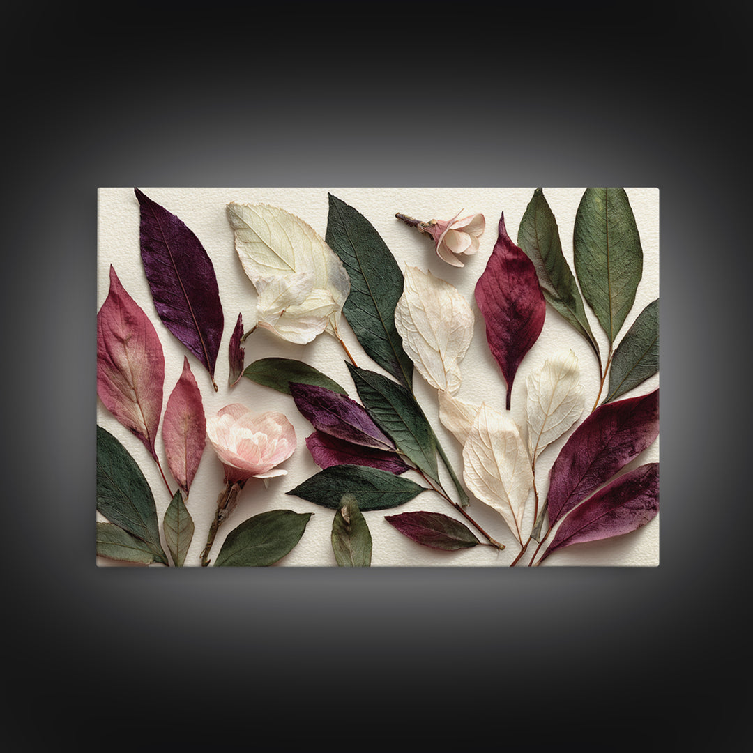 Autumn Leaves Specimen Collection Canvas Print, Botanical Art, Gallery Decor, Living Room Decor, Fine Art, Botanic, Wall Art, BOT-3x2-48