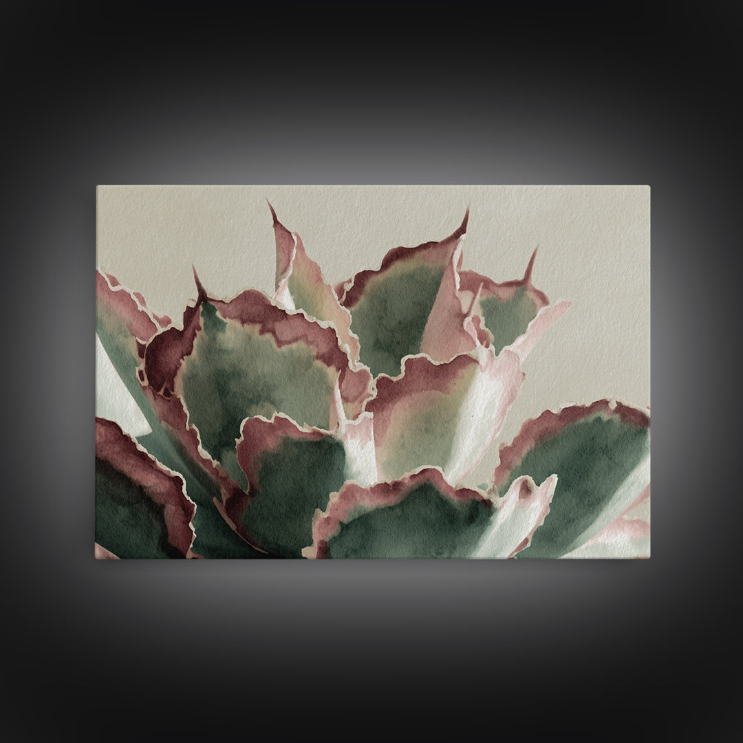 Cactus Botanical Plate Canvas Print, Botanical Art, Boho Decor, Living Room Decor, Fine Art, Botanic, Art Print, Digital Art, BOT-3x2-89