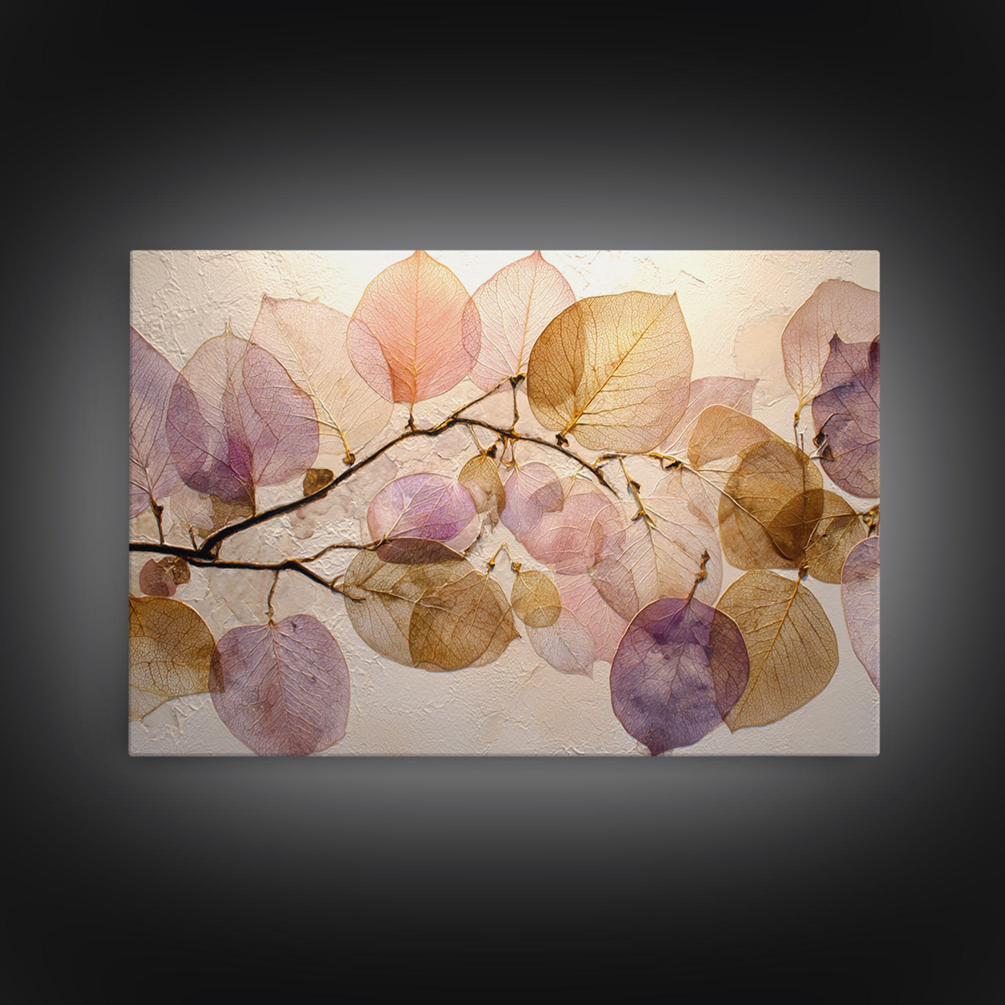 Autumn Leaves Specimen Collection Framed Canvas Print, Botanical Art, Print, Living Room Decor, Watercolor Art, Botanic, BOT-3x2-96