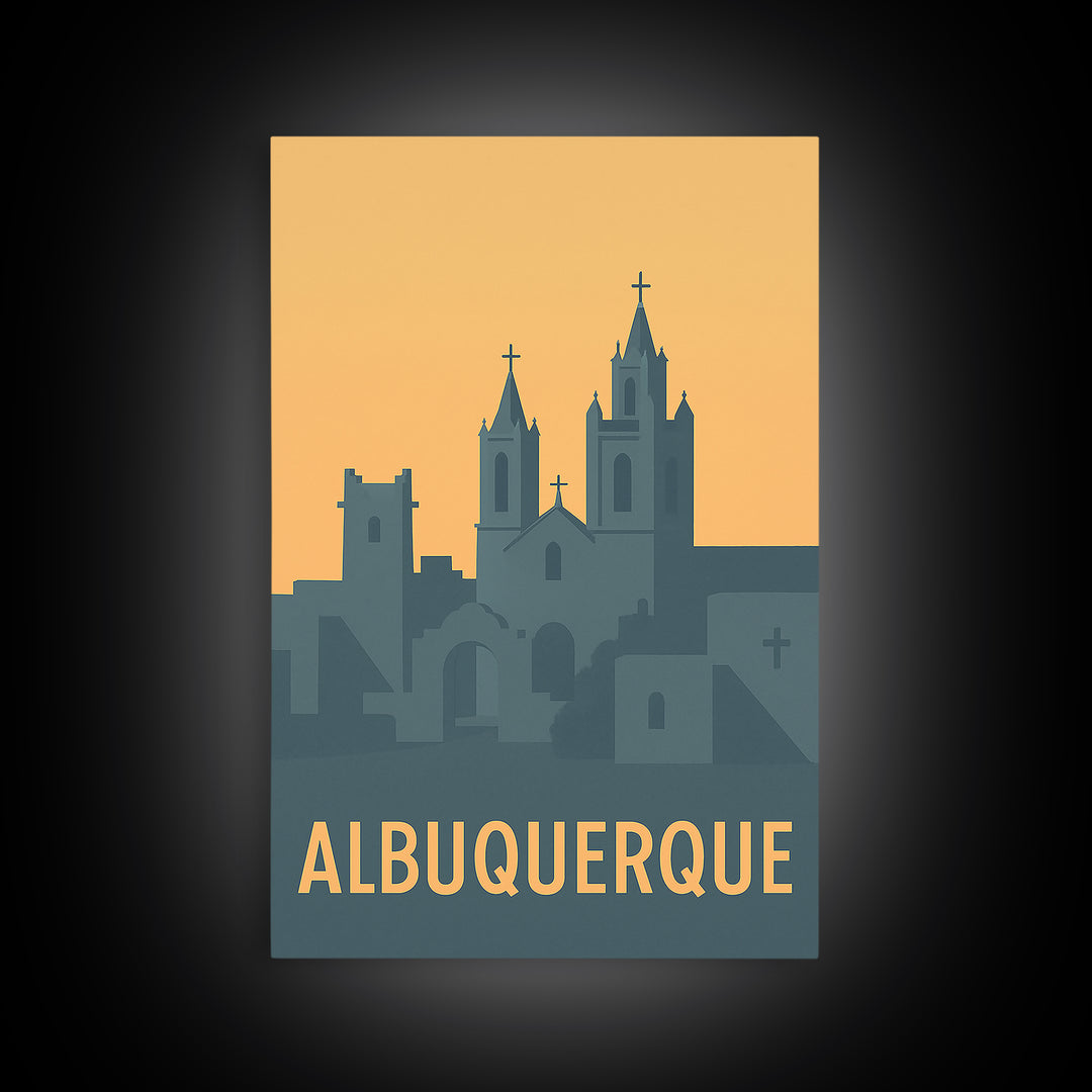 Albuquerque New Mexico Travel Poster, Canvas Print, Retro Wall Art, Albuquerque Poster Print, Travel Wall Art, Vintage City Poster