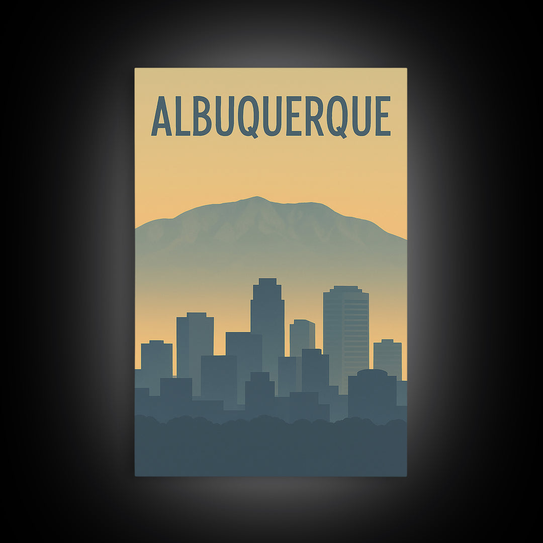 Albuquerque Travel Poster, Canvas Print, Mid Century Travel Art, Albuquerque Poster Print, Fine Art Print, Home Office Decor, Design 2