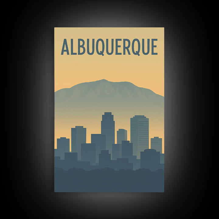 Albuquerque Travel Poster, Canvas Print, Mid Century Travel Art, Albuquerque Poster Print, Fine Art Print, Home Office Decor, Design 2