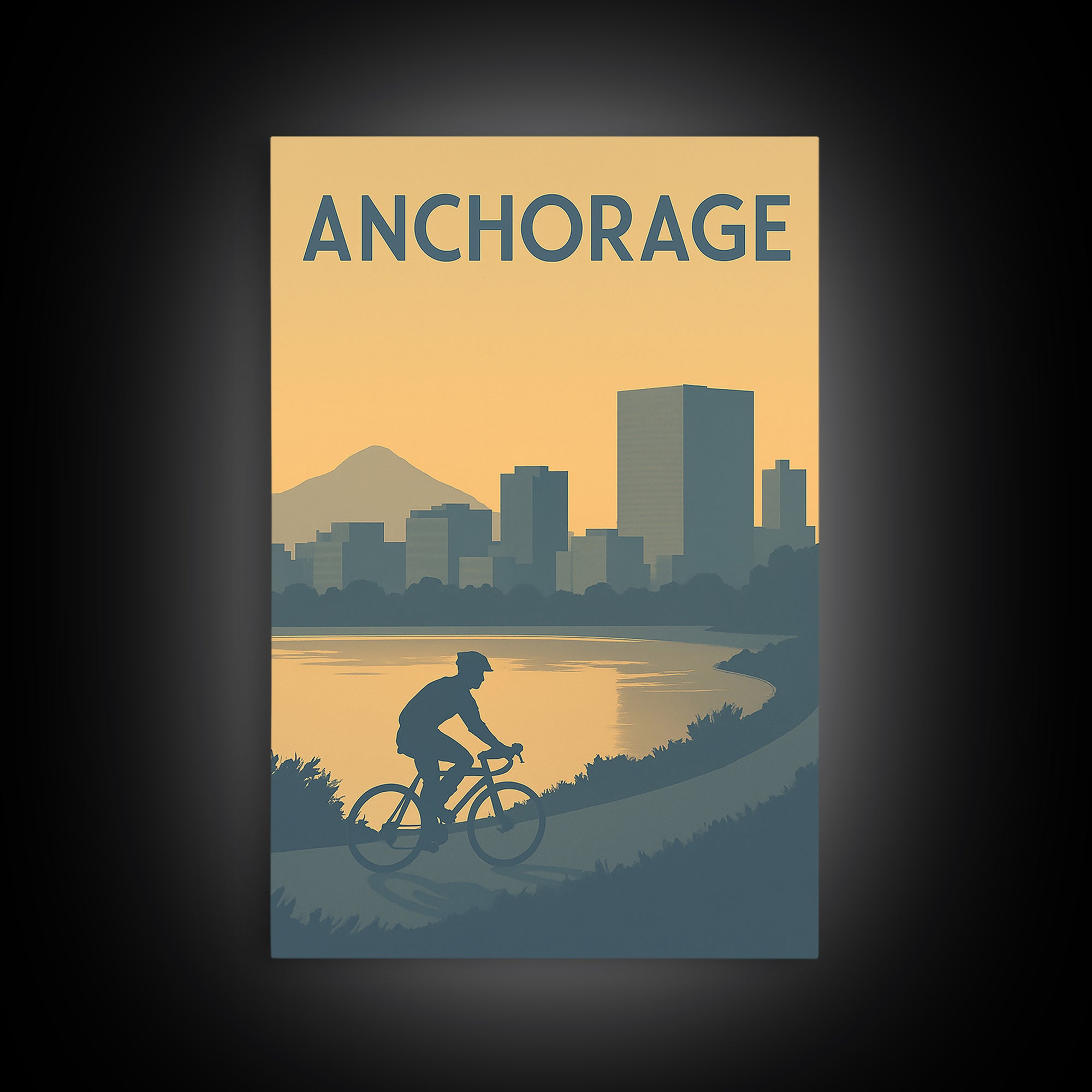 Anchorage Travel Poster, Canvas Print, Minimalist Retro Wall Art, Anchorage Poster Print, Travel Poster Set, City Illustration