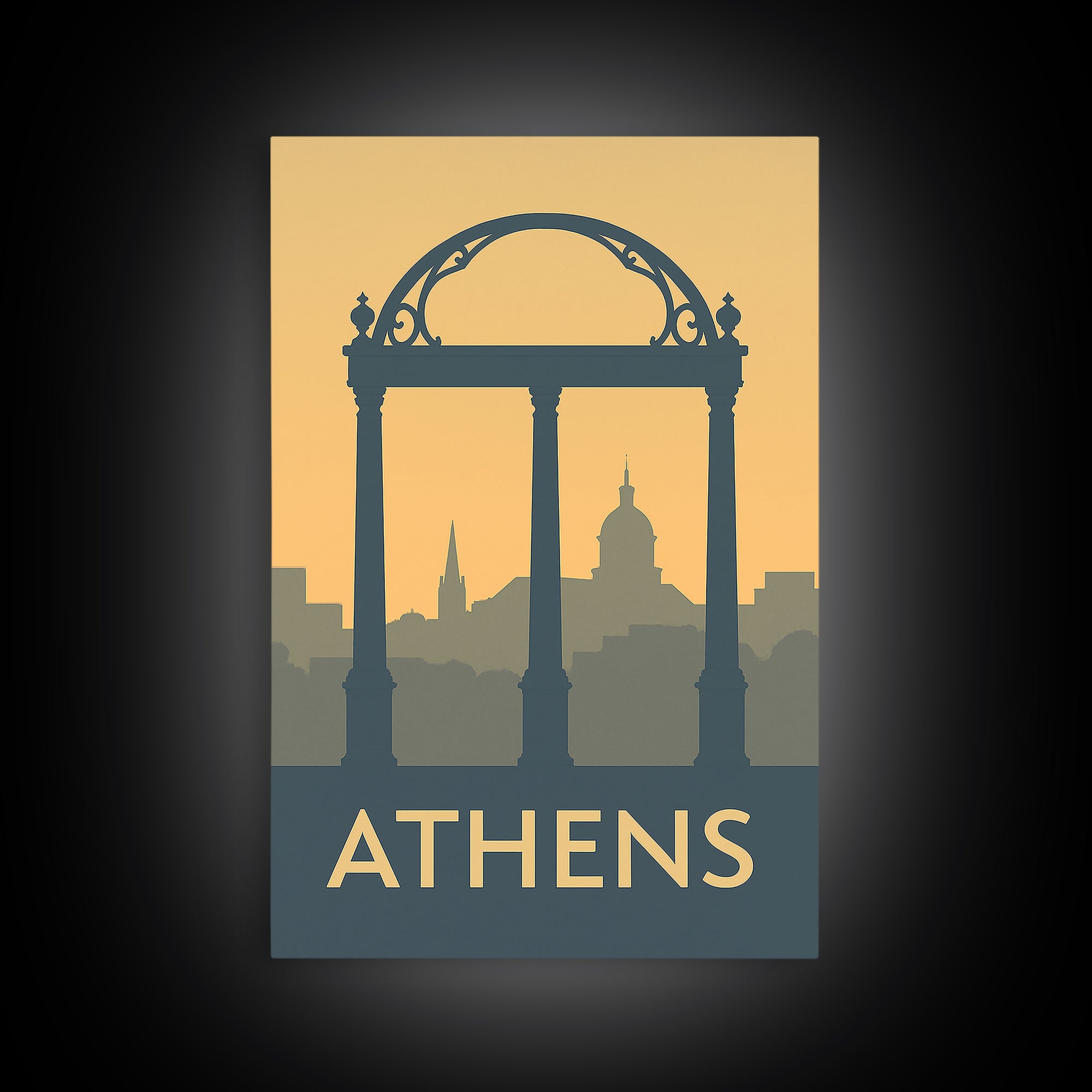 Athens Travel Poster, Canvas Print, Minimalist Retro Wall Art, Athens Travel Art, Vintage City Art, Fine Art Print, Living Room Wall Art