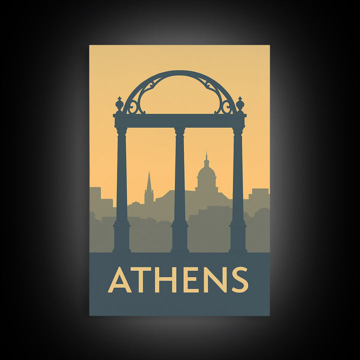 Athens Travel Poster, Canvas Print, Minimalist Retro Wall Art, Athens Travel Art, Vintage City Art, Fine Art Print, Living Room Wall Art
