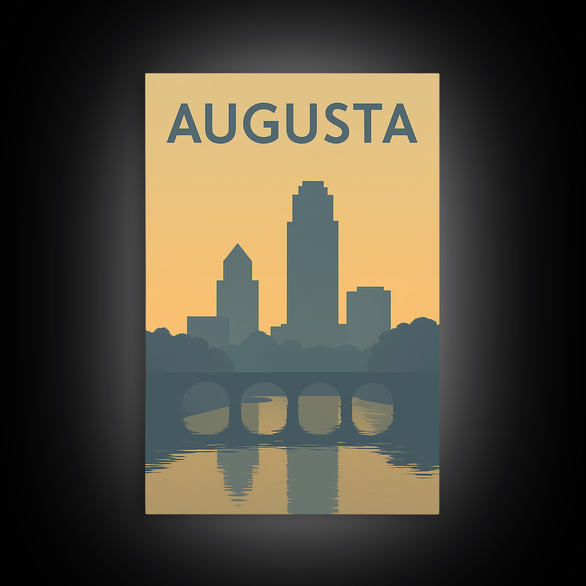 Augusta Georgia Travel Poster, Canvas Print, Mid Century Travel Art, Augusta City Art, City Travel Prints, City Illustration, Travel Print