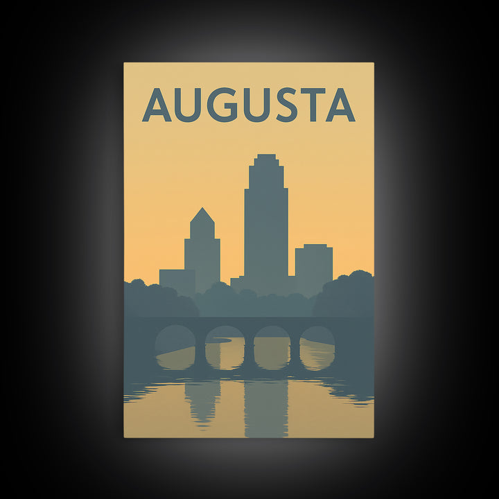 Augusta Georgia Travel Poster, Canvas Print, Mid Century Travel Art, Augusta City Art, City Travel Prints, City Illustration, Travel Print