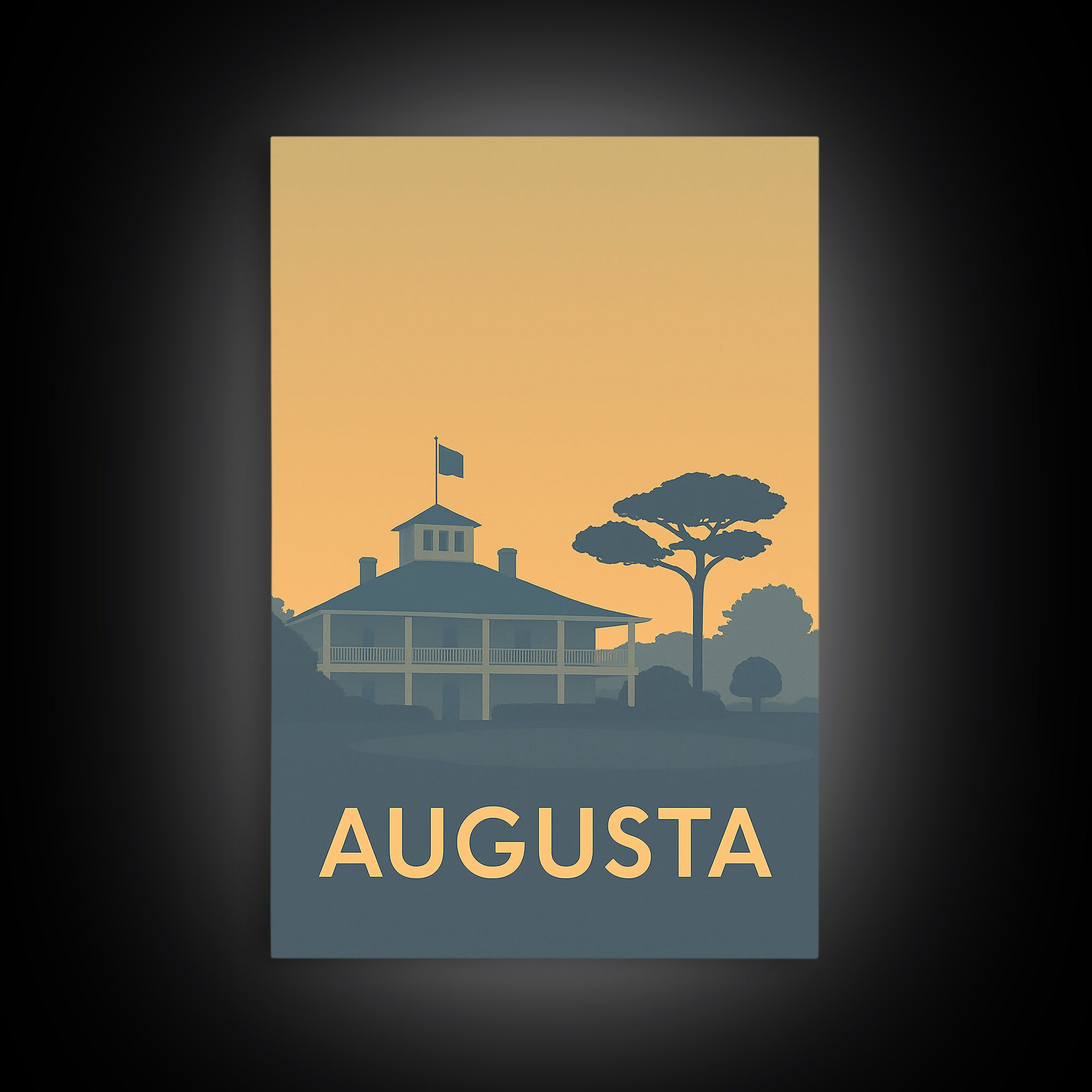 Augusta Travel Poster, Canvas Print, Minimalist Retro Wall Art, Augusta Travel Art, Travel Art Print, City Illustration, Home Office Decor