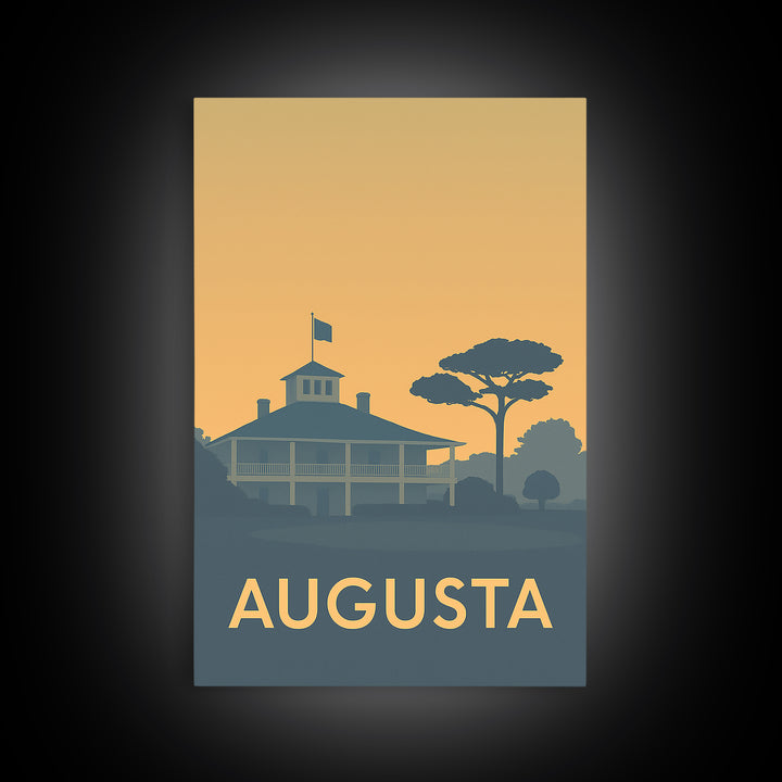 Augusta Travel Poster, Canvas Print, Minimalist Retro Wall Art, Augusta Travel Art, Travel Art Print, City Illustration, Home Office Decor